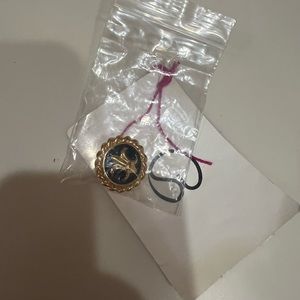 Vintage St. John Knit Black & Gold Enamel Button 🆕